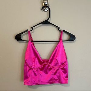 Pink Metallic Crop Top